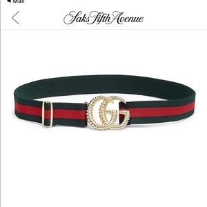 Gucci GG Logo stripe belt